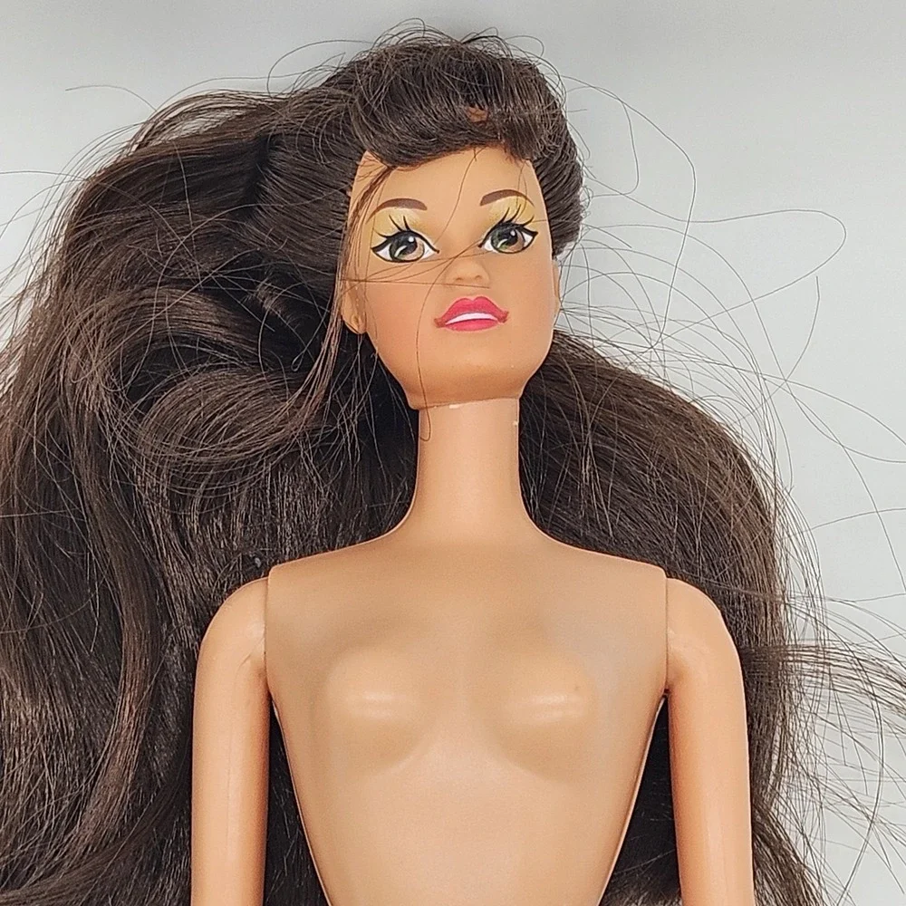 Vintage Barbie Doll Brunette Hair 1990 Mattel Body 1966 China Swimsuit